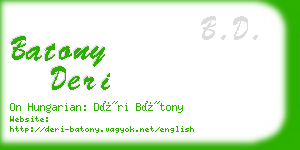 batony deri business card